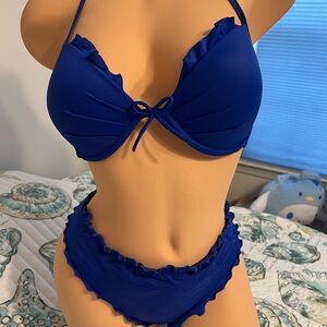 Victoria's Secret Blue Ruffled Bikini